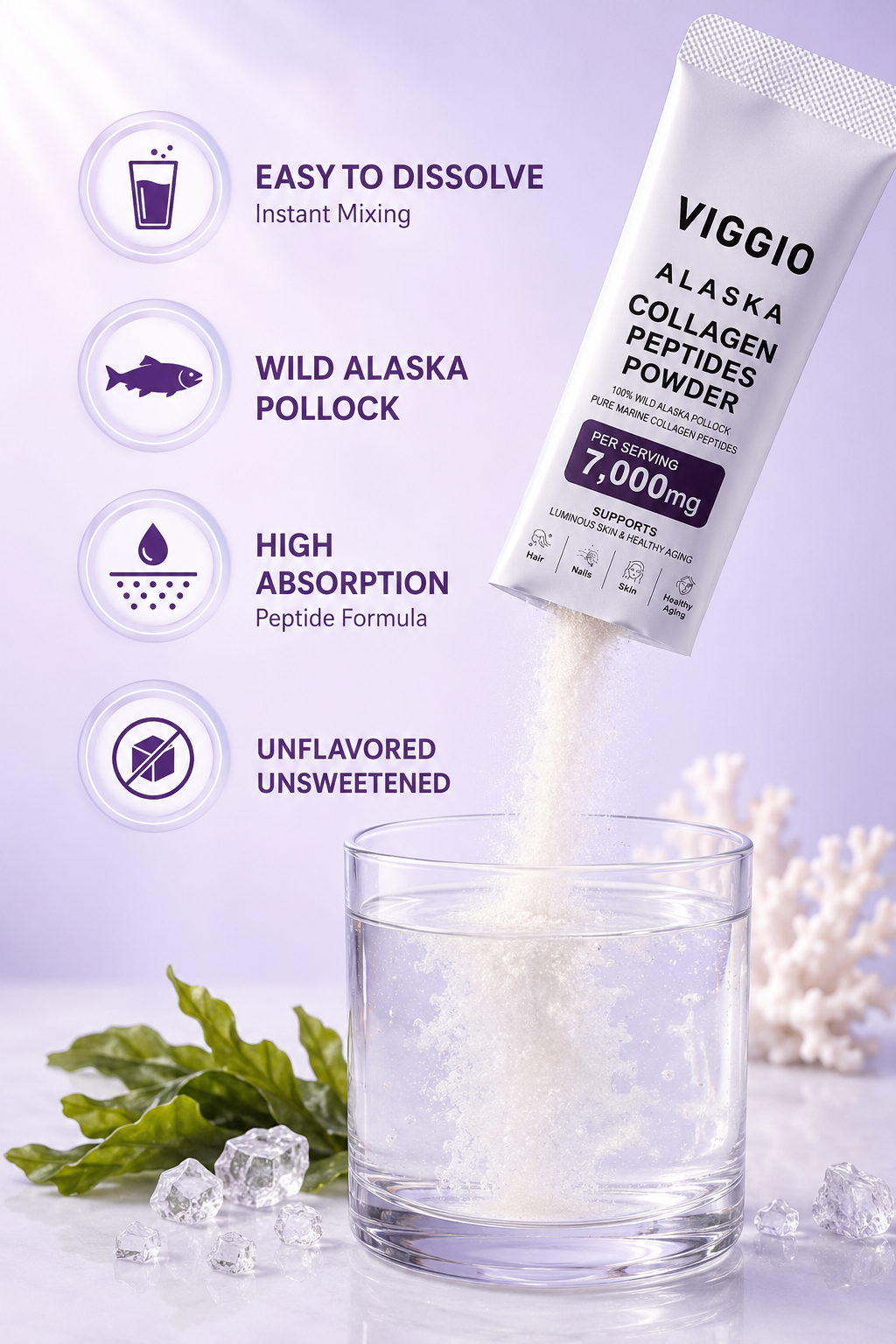 VIGGIO Alaska Collagen Peptides Powder
