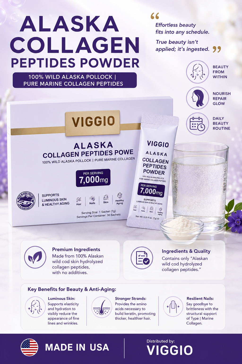 VIGGIO Alaska Collagen Peptides Powder