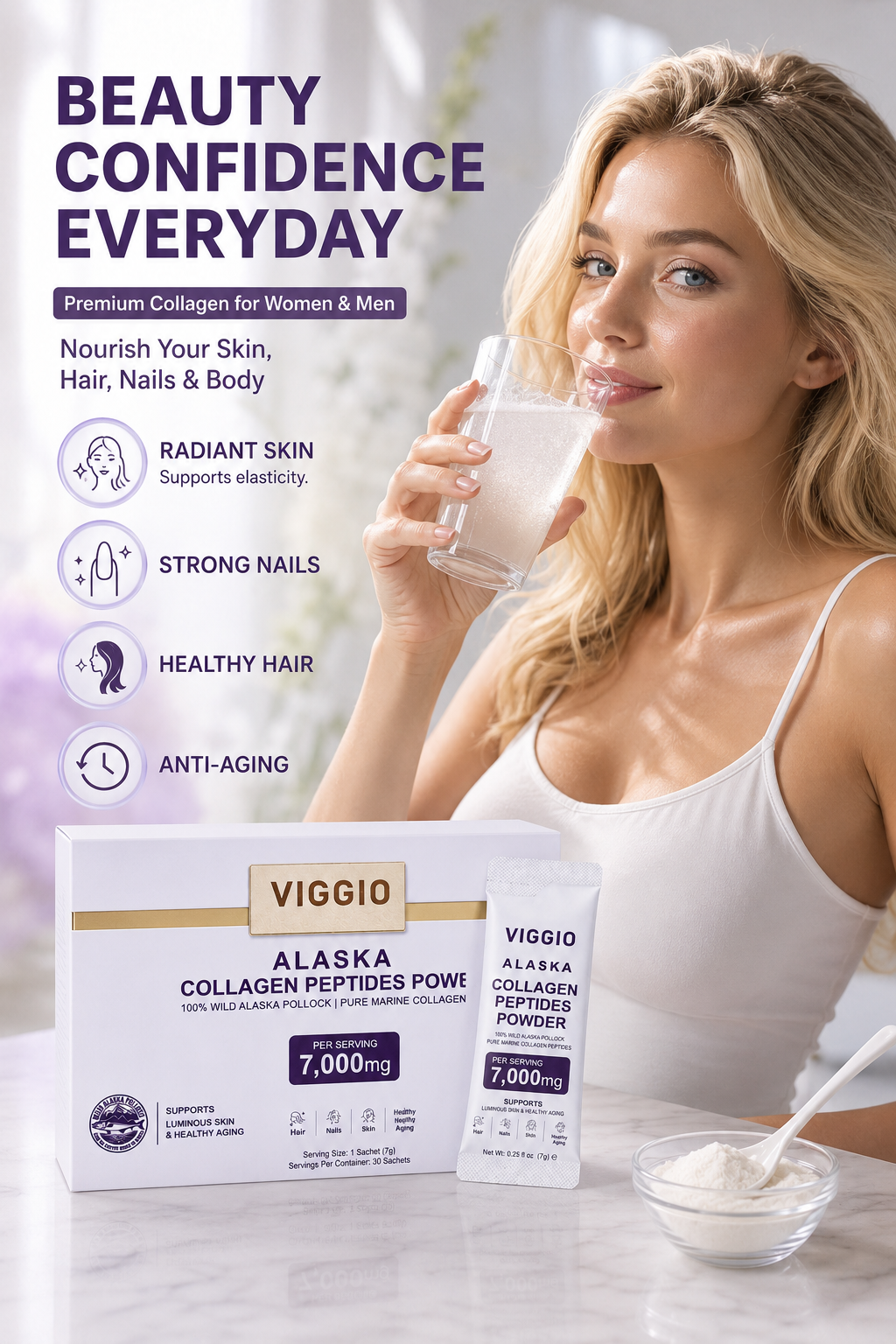 VIGGIO Alaska Collagen Peptides Powder
