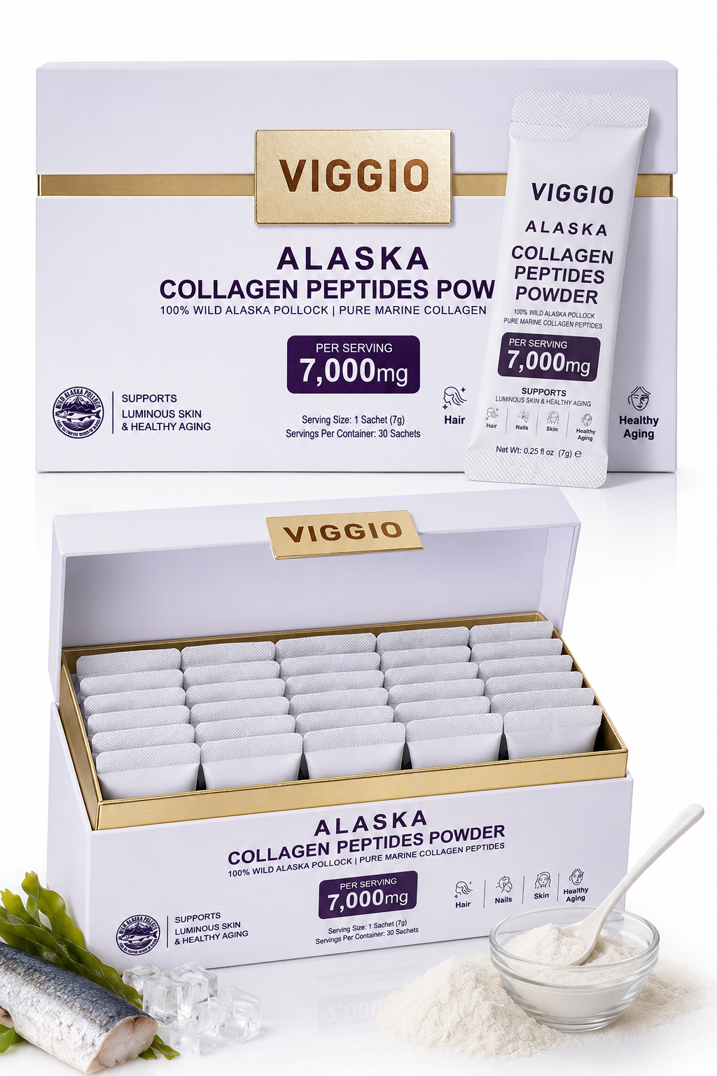 VIGGIO Alaska Collagen Peptides Powder